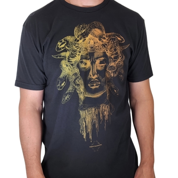 Original, Medusa Graphic on black T-Shirt. Handmade. - Picture 2 of 7